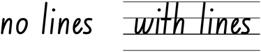  Letters can easily be set to display with or without horizontal guide lines.