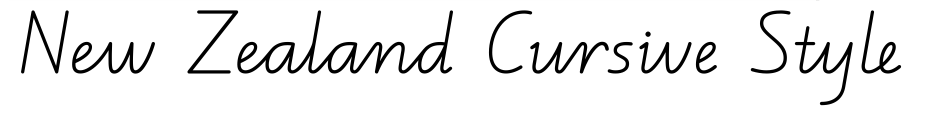 NZ - New Zealand (Kiwi) Cursive Handwriting Style